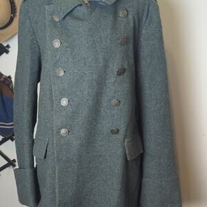 Vintage Swiss Army Wool Jacket Military Unisex Coat Structured Tailored Wool
